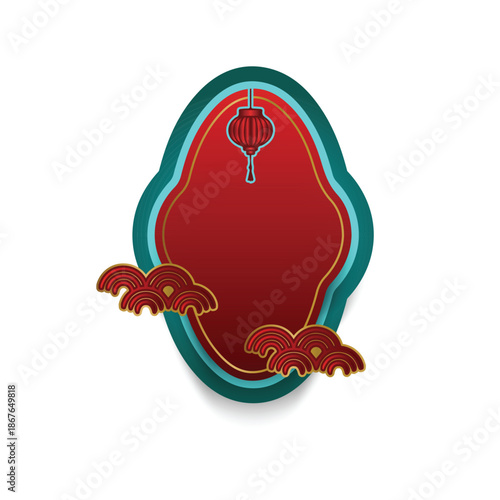 Chinese frame decorative ornament element concept eps 10