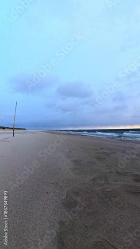 Stormy Windy Beach in the Morning Light