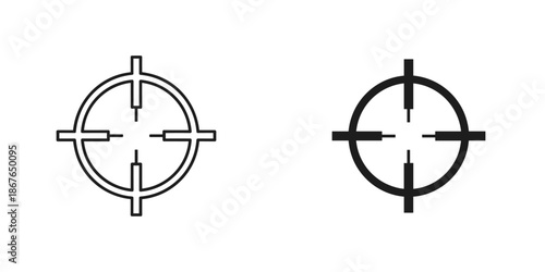 Black and White Crosshair Target with Four Small Crosses