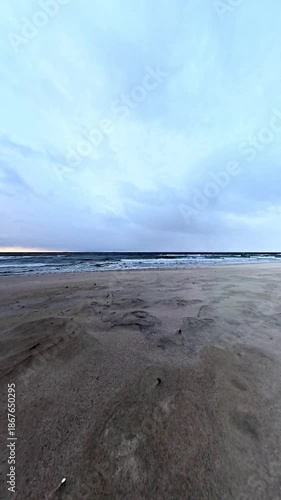 Stormy Windy Beach in the Morning Light