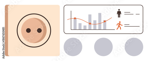 Data tracking, analytics, user interface design, technology monitoring, activity tracking, business reports. Graphs and icons human data trends. Focus on data tracking and analytics concepts