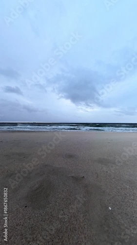 Stormy Windy Beach in the Morning Light