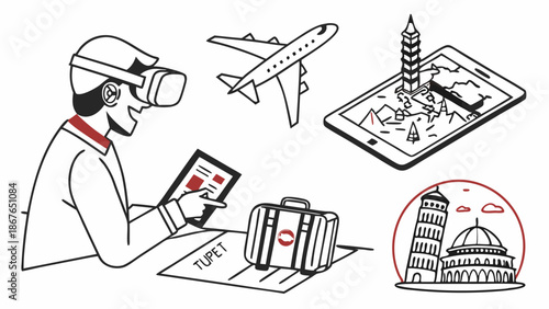 Virtual Reality Travel Planning Immersive Tourism Experience Booking Digital Vacation Research for Adventurous Tourists