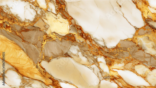 Marble texture with gold veins on white and beige background  elegant natural stone pattern