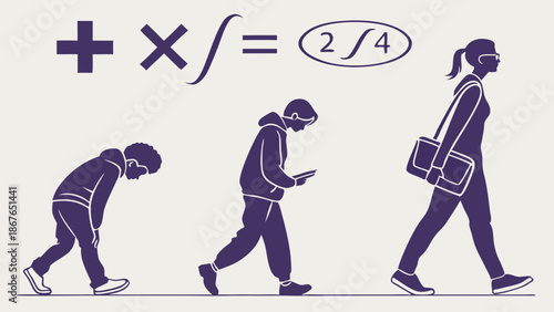 Evolution of Posture from Childhood Slouch to Adult Fitness Walking Digital Health Awareness Infographic