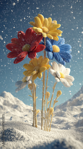 Retro cabaret color block abstract design