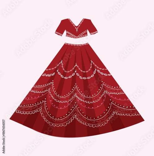 bridal lehenga illustration