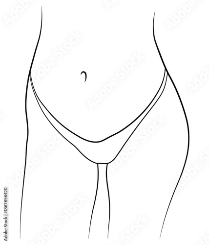 woman bikini panties swimsuit belly legs