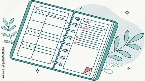 Open Planner Organizer for Daily Schedule Tracking Productivity Goals and Time Management for Students and Professionals