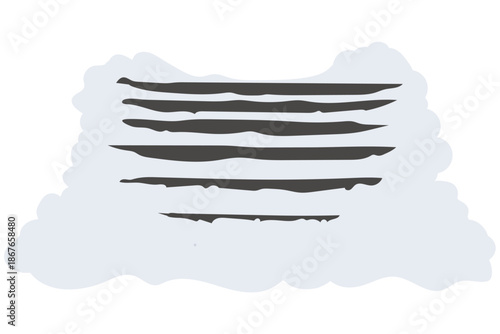 冬の雪が積もった階段のイラスト　ベクター