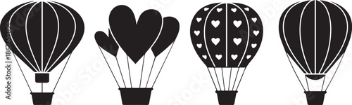 Hot Air Balloons with Hearts Design