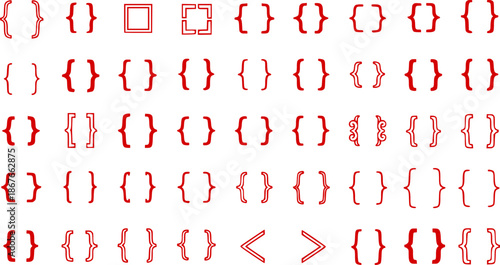 vector bracket icons set
