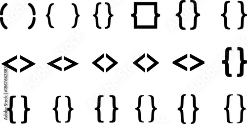 vector bracket icons set
