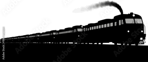 train silhouette vector set

