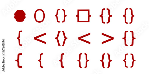 vector bracket icons set
