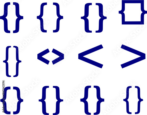 vector bracket icons set
