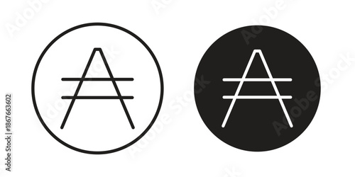 Austral signs for web and mobile UI design. Glyph vector with editable stroke