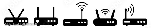 Wifi router icon set