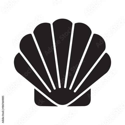 Scallop Seashell Silhouette Art