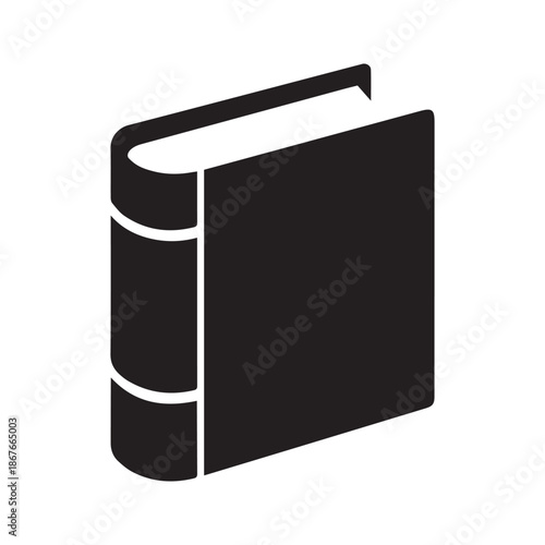 Standing Book Solid Silhouette