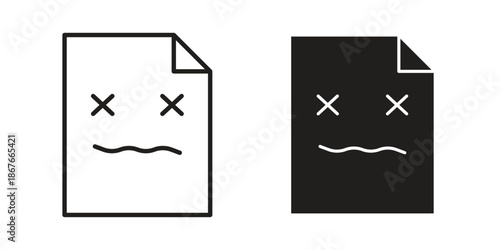 Broken Image icons for web and mobile UI design. Glyph vector with editable stroke