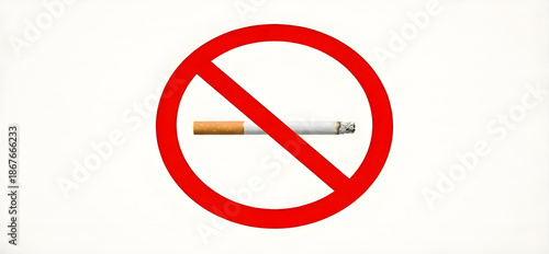 No Smoking Sign with Cigarette on Transparent Background