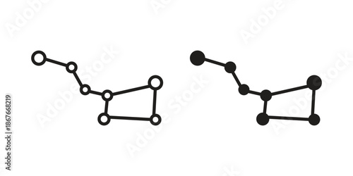 Constellation icons for web and mobile UI design. Glyph vector with editable stroke