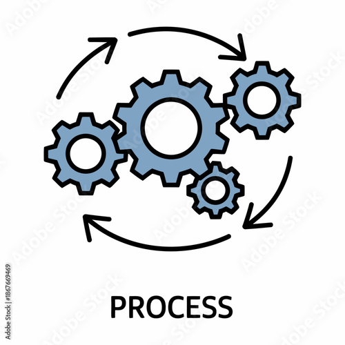 Process icon in filled style, simple element from audit collection, designed for templates, infographics, presentations, workflow diagrams, user interfaces, business reports, creative projects, and mo