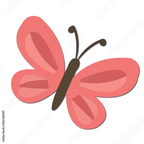Delicate Pink Butterfly Wings Illustration