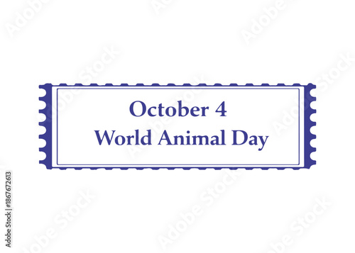 October 4 World Animal Day postage stamp vector icon on a white background
Vector postage stamp on a white background