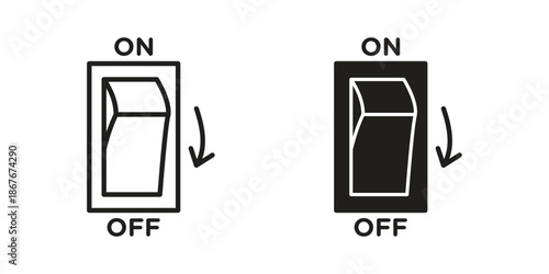 Light switch off icons for web and mobile UI design. Glyph vector with editable stroke