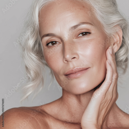 Elegant Mature Woman Portrait with Natural Skin Texture