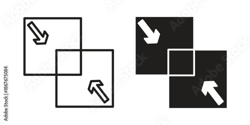 Merge icons for web and mobile UI design. Glyph vector with editable stroke