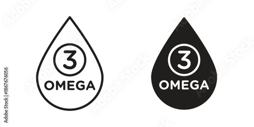 Omega icons for web and mobile UI design. Glyph vector with editable stroke