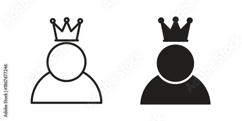 Premium User icons for web and mobile UI design. Glyph vector with editable stroke