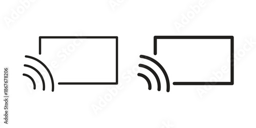 Screencast icons for web and mobile UI design. Glyph vector with editable stroke