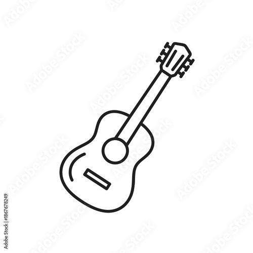 Acoustic Guitar Line Art Icon