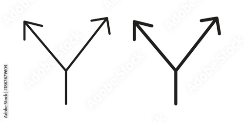 Split icons for web and mobile UI design. Glyph vector with editable stroke