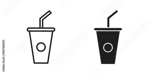 Swoosh Cup icons for web and mobile UI design. Glyph vector with editable stroke