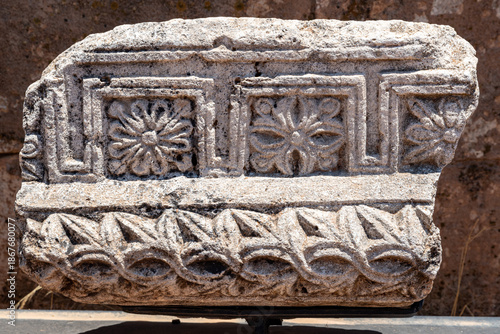 Ancient ruins in the city of Anjar, Lebanon.