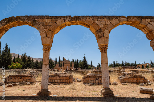 Ancient ruins in the city of Anjar, Lebanon.