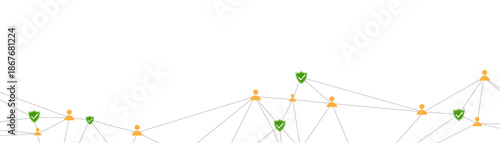 Global interconnected network showing user and secure data transfer nodes
