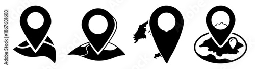 Diverse map pin icons showcasing location, navigation, and geographical representation Vector