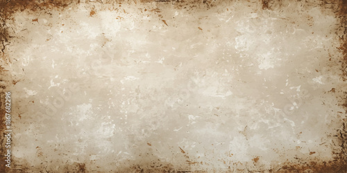 Aged vintage parchment with a worn grunge texture and stained antique paper design featuring a brown sepia pattern on a blank damaged ancient page