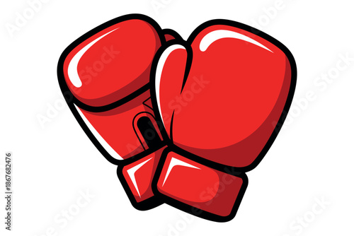 A pair of red boxing gloves on a white background, ready for a fight