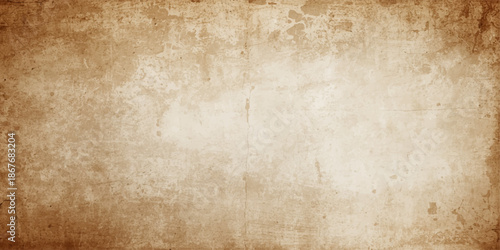 Aged vintage brown parchment with a stained grunge texture provides a blank antique paper background featuring a worn and damaged retro design for a weathered ancient page wallpaper pattern