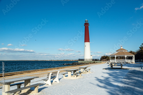 Barnegat Lighthouse in Barnegat Lighthouse State Park , Ocean County, New Jersey, United States