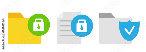 Privacy and security icon. Data protection. Vector flat icon.