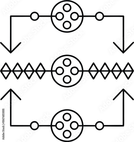quantum fluctuation line art vector illustration on transparent background
