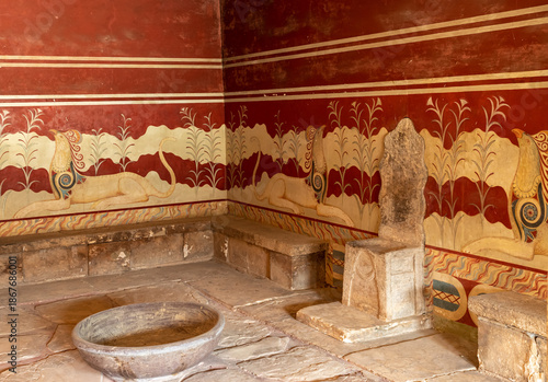 Tableau sur toile The hall of the throne in the Minoan Palace of Knossos